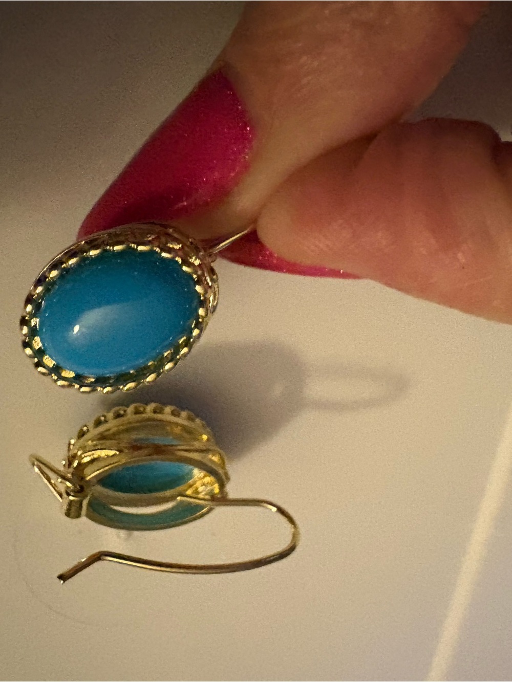 Gold-Tone Blue Drop Earrings - Women Jewelry
